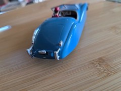 Vtg. Built 1/32 Gowland & Gowland 1953 Jaguar XK120 Sports Car Model Kit Blue