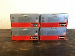 Car Burago Dodge Vipers Blue Stripe, White Stripe, Black & Yellow 1:43 set of 4