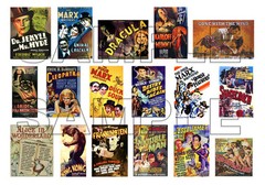 17 Vintage 1930s Movie Posters – 1:24, 1:25 Scale – 30’s Hot Rod Diorama, Garage