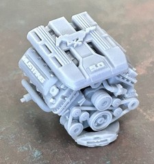 Resin “Mustang 5.0” Modern Ford Engine for scale model cars, 1/24 1/25