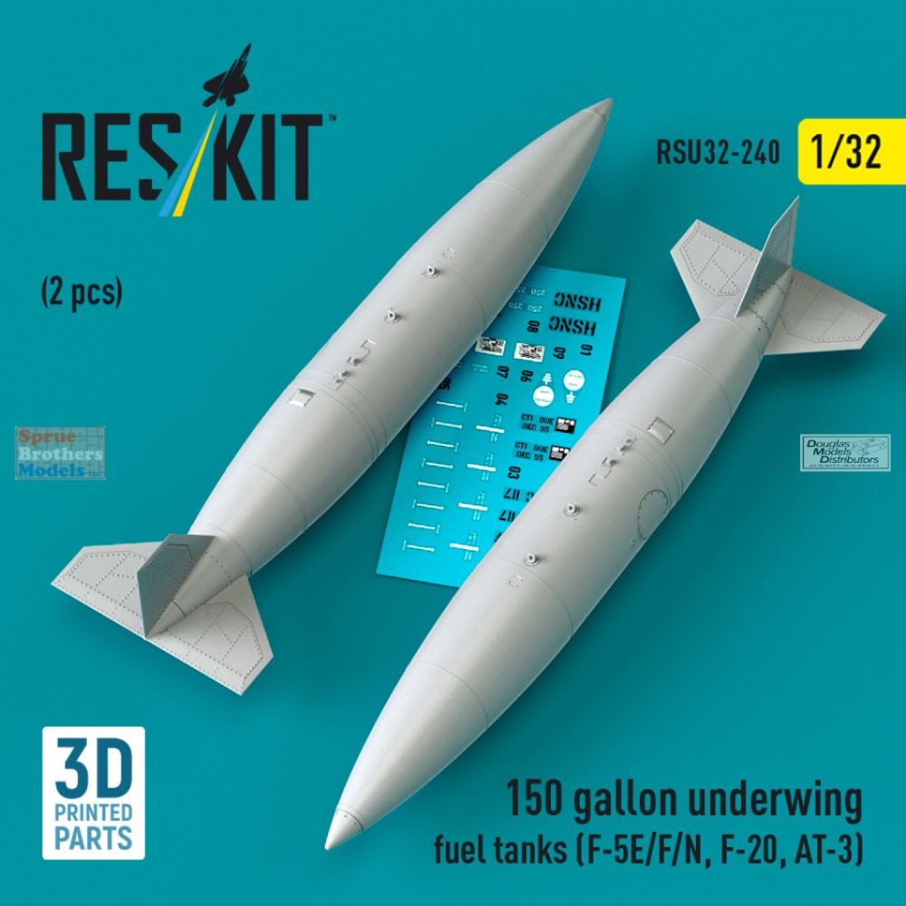RESRSU320240U 1:32 ResKit 150 Gallon Underwing Fuel Tanks (for F-5E F-5F F-5N