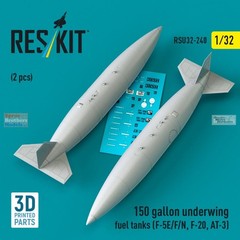 RESRSU320240U 1:32 ResKit 150 Gallon Underwing Fuel Tanks (for F-5E F-5F F-5N