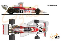NEW Decals McLaren M23 1974 F1 1/43rd scale for Tameo Kits by Cigale 43 CDS014