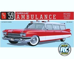 AMT 1/25 1959 Cadillac Ambulance W/Gurney Plastic Model Kit AMT1395