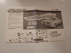 Polar Lights 1964 Pontiac GTO Snap Together Plastic Model Kit #6400