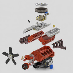 1/25 Scale Resin 3D Chevy 427 with transmission
