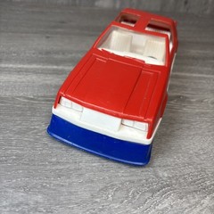 VINTAGE 1980’S FORD MUSTANG T-TOP LARGE RED PLASTIC 10″ TOY CAR BY GAY TOYS