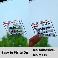 140 PCS Oil Change Stickers Static Cling, 2×2 Inches Oil Change Reminder Sticker