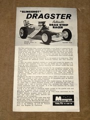 1959 Monogram ‘Slingshot’ Dragster Model Kit Instructions Sheet PC49