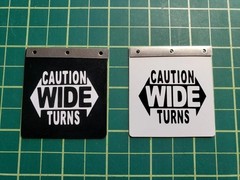 “WIDE TURN” TAMIYA 1/14 SCALE MUD FLAP VINYL DIE CUT DECALS 1:14