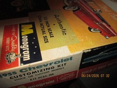 VINTAGE 1963 Monogram 1955 Chevrolet Belair Starbird Kit#PC83~PARTIAL BUILT