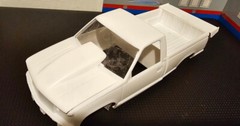 Resin Bubble Hood & Rear Spoiler Combo for ’92, ’96 & 454 SS Chevy P/U AMT 1/25.