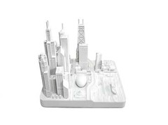 Chicago City Skyline Landmark 3D Model Matte White 4 1/2 Inches 1025