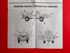 AMT- Toyota 4×4 Truck – Original Model Kit Instruction Sheet – 1/25