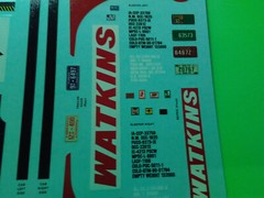 Kenworth Conventional W-925 Tractor 1/25 waterslide decal sheet Watkins Truck