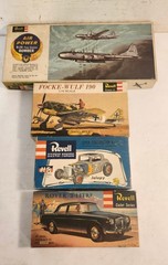 4 1950s Revell Model Kit Boxes Empty 2 With Instructions Look