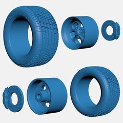 1/24 Resin 15 inch Weld Draglite Wheels, BFGoodrich Radial T/A Tires, and Brakes