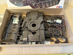 Tamiya US Army Medium Tank, 1/35 M60A2 battery operated model kit. Started.