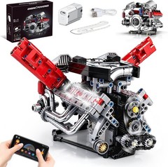 Deluxe V8 Engine Model Kit for Kids & Adults – 700 PCS with LED and App Control