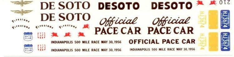 Fred Cady 210 56 Desoto Indianapolis 500 Pace Car decal