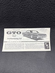 AMT ’65 Pontiac Tempest GTO Instructions Original Manual 5615-150 RARE C/FX