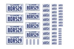 Assorted scale model movie TV car Blues Brothersr license plates tags 1/25 1/18