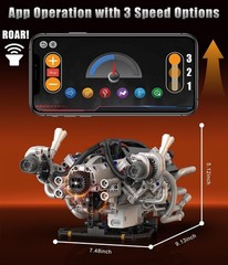 Fully Functional 770 PCS V8 Engine Model Kit with Lights & Instruction Manual