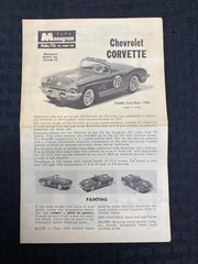 Monogram 1960 Chevrolet Corvette Plastikit P404 1/32 Instructions Manual Sheet