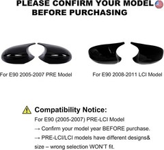Door Side Mirror Covers Mirror caps for Cars Rear View Cap for 3-Series E90 E92