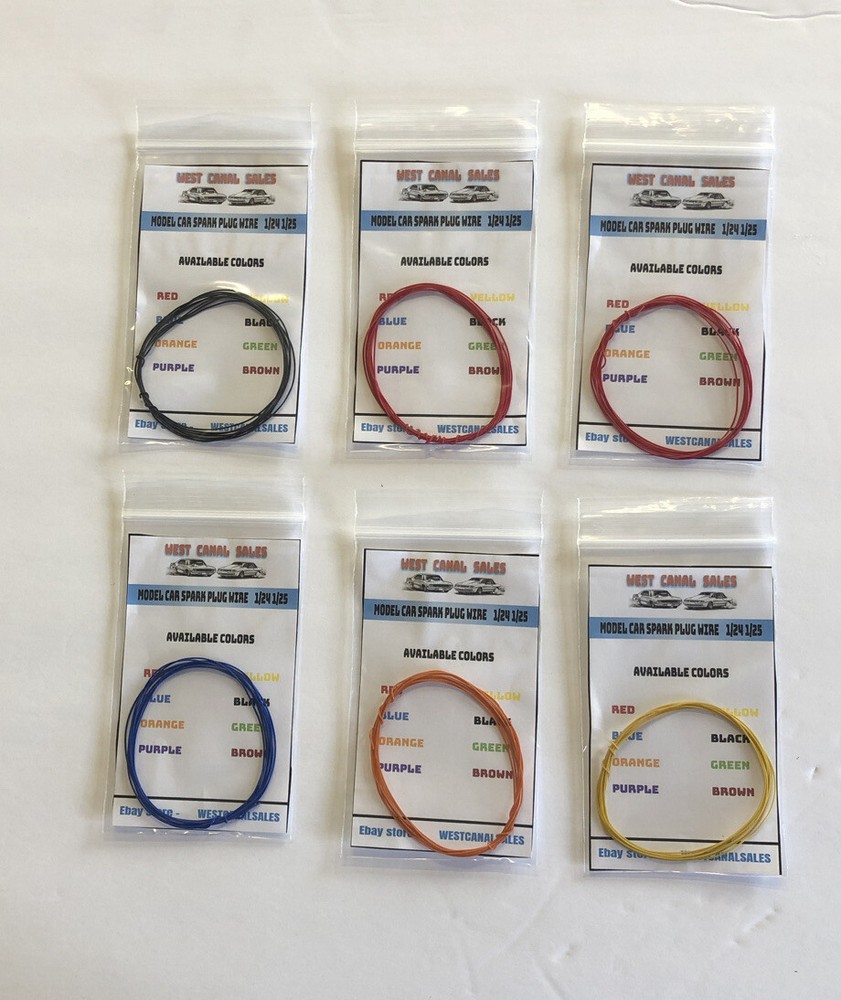 6 Spark Plug Wire Sets For 1/24 1/25 Scale Model Car 5 Feet Each Pack