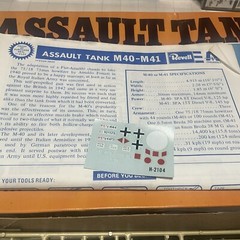 VINTAGE 1976 REVELL IITALAEREI ASSAULT TANK M40-M41 1/35 SCALE MODEL KIT H-2104