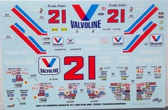 NASCAR DECAL #21 VALVOLINE 1984 FORD THUNDERBIRD BUDDY BAKER – 1/24 POWERSLIDE