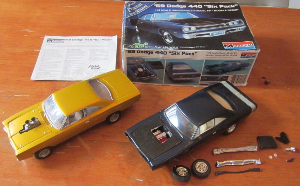 Monogram 1969 Dodge Super Bee 1/24 Lot of 2 Pro Street &Stock Built For Resto 69