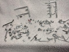 AMT Kitbash 1/25 1960s Model Car Junkyard Parts Lot Chrome Wheels Motor Bumpers