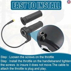 20X Full Twist Throttle Grip, 3 Pin Water Proof Connection Fits Ebike 12V-72V,