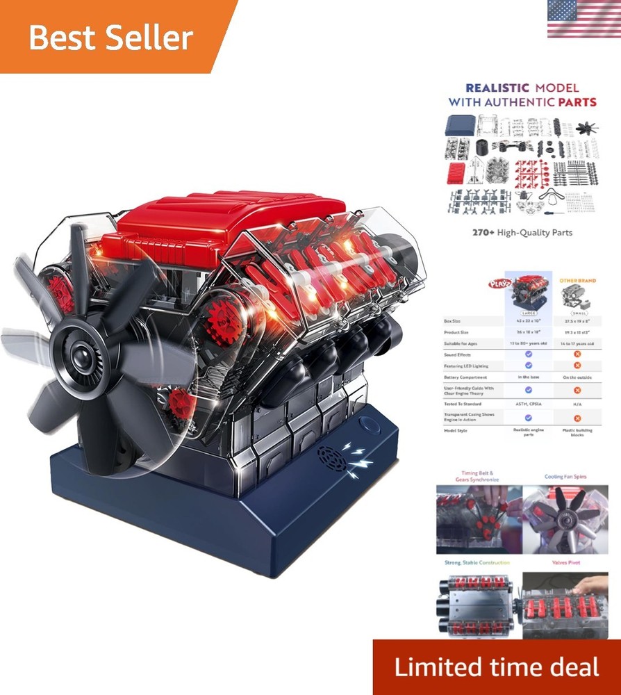 DIY V8 Combustion Engine Assembly Kit – Fun & Educational for Kids and Adults