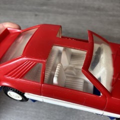 VINTAGE 1980’S FORD MUSTANG T-TOP LARGE RED PLASTIC 10″ TOY CAR BY GAY TOYS