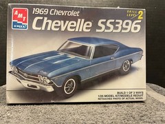1:25 AMT ERTL MODEL KIT 1969 CHEVROLET CHEVELLE SS396 SEALED SKILL-2 UTM