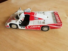 Porsche 956 1/27 scale made in Italy polistil (Canon Dunlop & Coq sportif) signs