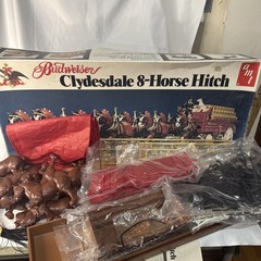 vtg AMT Budweiser Clydesdale 8-horse hitch Model Kit ERTL Unbuilt Sealed Bags
