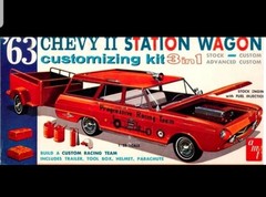 1963 Chevy Nova Wagon CUSTOM 56 DESOTO GRILL / LIGHTS from 1:25 AMT Model Kit 63