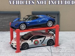 1/64 Scale Four Post Car Lift – For diecast car garage/shop diorama (set of 3)