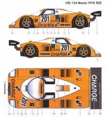 STUDIO 27 MAZDA 767 #201 WEC FUJI 1988 1/24 Decal parts