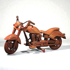 Handmade FX-Style Cruiser Motorcycle Wood Model | V-Twin Custom Bike Decor