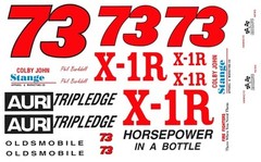 #73 Phil Barkdoll X-1R 1/24th – 1/25th Scale Waterslide Decals