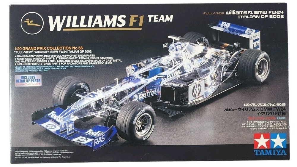 Tamiya 1/20 Williams BMW FW24 Italian GP 2002 Full View Model Kit