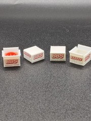 2 Open + 2 Closed 1:64 BBS Performance Parts Boxes – 3D Printed Diorama