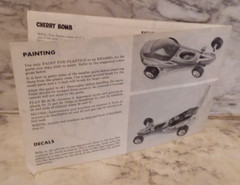 Vintage 1970 Monogram CHERRY BOMB Krazy Kar Model Car INSTRUCTIONS