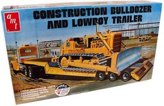 amt 1218 1/25 Lowboy Trailer and Bulldozer Combo Skill Level 3 Model Kit