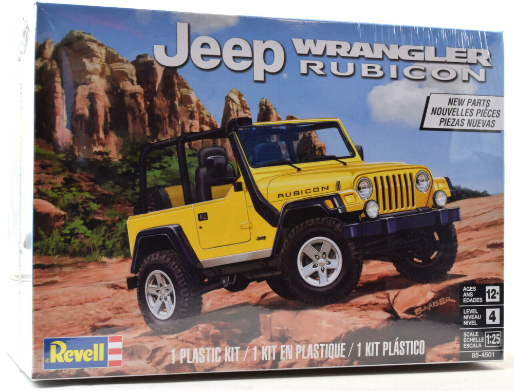 Revell Jeep Wrangler Rubicon W/ New Parts 1/25 Model Car Kit 85-4501